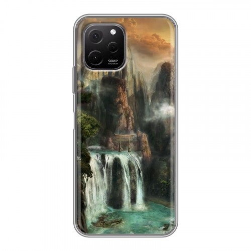 Дизайнерский силиконовый с усиленными углами чехол для Huawei Nova Y61 водопады