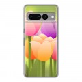 Дизайнерский силиконовый с усиленными углами чехол для Google Pixel 7 Pro Романтик цветы