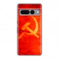 Дизайнерский силиконовый с усиленными углами чехол для Google Pixel 7 Pro Флаг СССР 