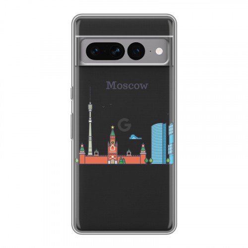 Полупрозрачный дизайнерский силиконовый чехол для Google Pixel 7 Pro Москва