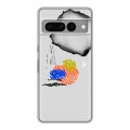 Полупрозрачный дизайнерский силиконовый чехол для Google Pixel 7 Pro Абстракции