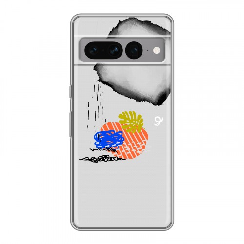 Полупрозрачный дизайнерский силиконовый чехол для Google Pixel 7 Pro Абстракции