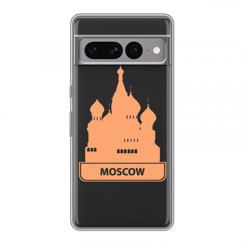 Полупрозрачный дизайнерский силиконовый чехол для Google Pixel 7 Pro Прозрачные города России