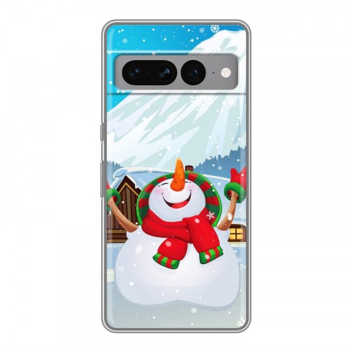 Дизайнерский силиконовый чехол для Google Pixel 7 Pro Снеговик
