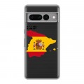Полупрозрачный дизайнерский силиконовый с усиленными углами чехол для Google Pixel 7 Pro флаг Испании