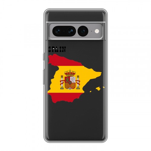 Полупрозрачный дизайнерский силиконовый чехол для Google Pixel 7 Pro флаг Испании