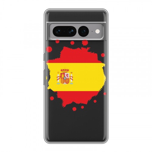 Полупрозрачный дизайнерский силиконовый чехол для Google Pixel 7 Pro флаг Испании