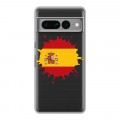 Полупрозрачный дизайнерский силиконовый с усиленными углами чехол для Google Pixel 7 Pro флаг Испании