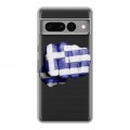 Полупрозрачный дизайнерский силиконовый чехол для Google Pixel 7 Pro флаг греции