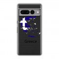 Полупрозрачный дизайнерский силиконовый с усиленными углами чехол для Google Pixel 7 Pro флаг греции