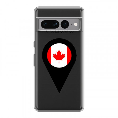 Полупрозрачный дизайнерский силиконовый чехол для Google Pixel 7 Pro Флаг Канады