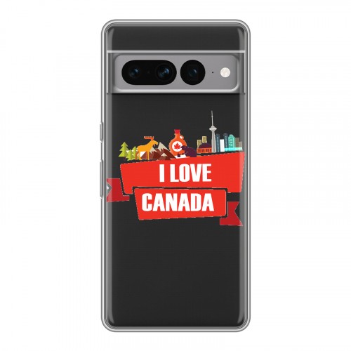 Полупрозрачный дизайнерский силиконовый чехол для Google Pixel 7 Pro Флаг Канады