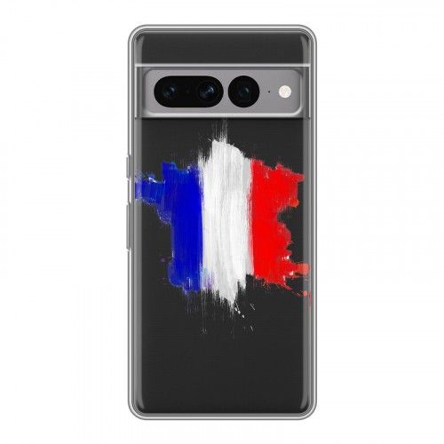 Полупрозрачный дизайнерский силиконовый чехол для Google Pixel 7 Pro Флаг Франции