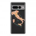Полупрозрачный дизайнерский силиконовый с усиленными углами чехол для Google Pixel 7 Pro Флаг Италии