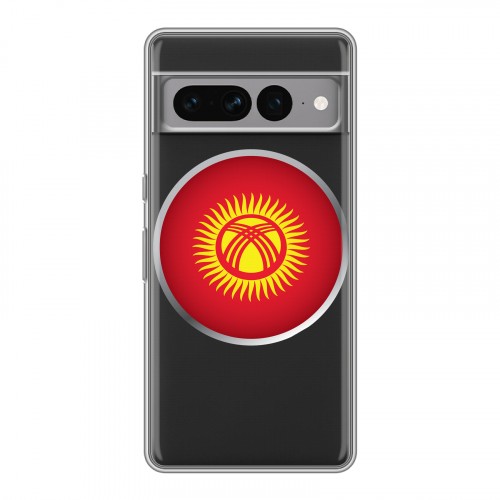 Полупрозрачный дизайнерский силиконовый чехол для Google Pixel 7 Pro флаг Киргизии