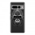 Полупрозрачный дизайнерский силиконовый чехол для Google Pixel 7 Pro Прозрачные обезьяны