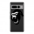 Полупрозрачный дизайнерский силиконовый чехол для Google Pixel 7 Pro Прозрачные обезьяны