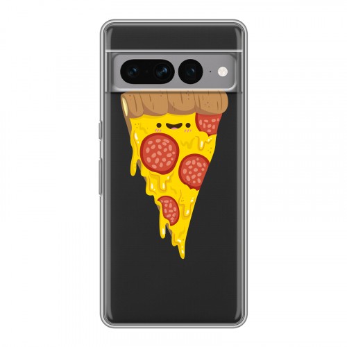 Полупрозрачный дизайнерский силиконовый чехол для Google Pixel 7 Pro Прозрачная Пицца