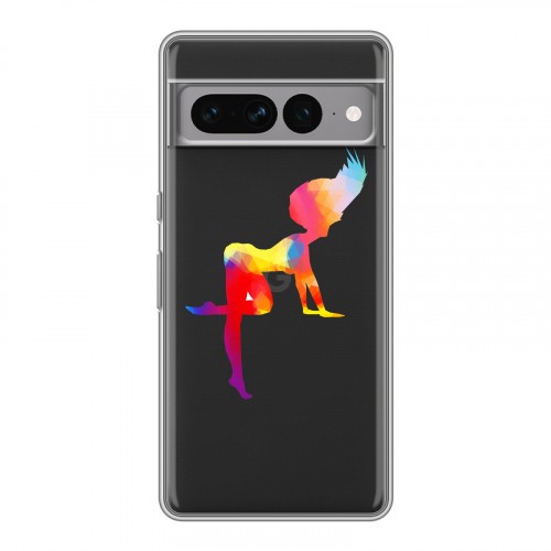 Полупрозрачный дизайнерский силиконовый чехол для Google Pixel 7 Pro Прозрачные танцоры 
