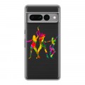 Полупрозрачный дизайнерский силиконовый с усиленными углами чехол для Google Pixel 7 Pro Прозрачные танцоры