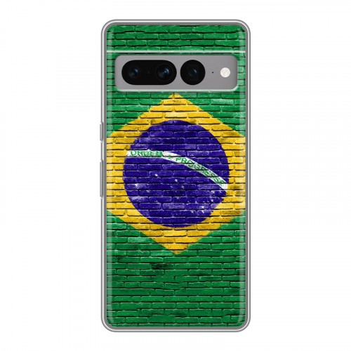 Дизайнерский силиконовый чехол для Google Pixel 7 Pro Флаг Бразилии