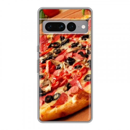 Дизайнерский силиконовый с усиленными углами чехол для Google Pixel 7 Pro Пицца