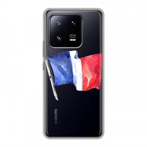 Полупрозрачный дизайнерский пластиковый чехол для Xiaomi 13 Pro Флаг Франции