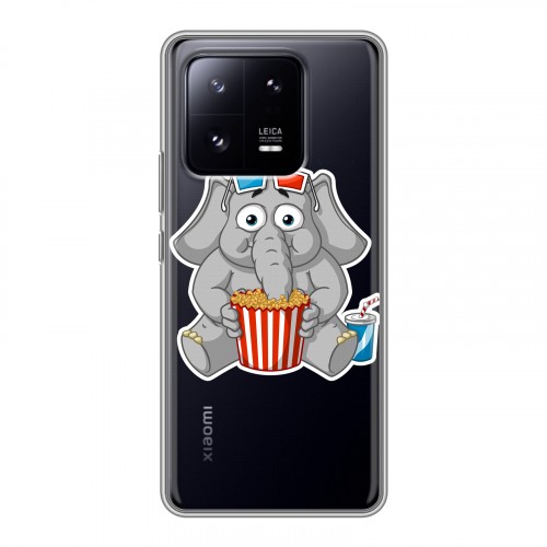 Полупрозрачный дизайнерский силиконовый чехол для Xiaomi 13 Pro Прозрачные слоны