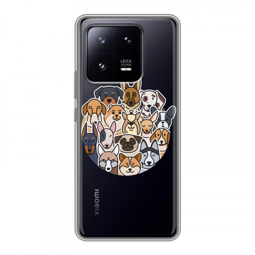 Полупрозрачный дизайнерский пластиковый чехол для Xiaomi 13 Pro Прозрачные собаки