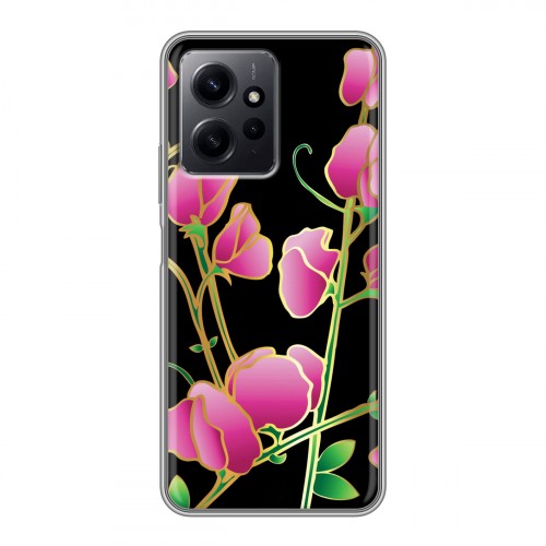 Дизайнерский силиконовый чехол для Xiaomi RedMi Note 12 Люксовые цветы
