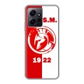 Дизайнерский силиконовый чехол для Xiaomi RedMi Note 12 Red White Fans