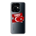 Полупрозрачный дизайнерский силиконовый чехол для Tecno Spark 10C Флаг Турции