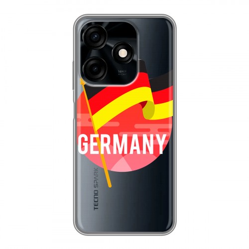 Полупрозрачный дизайнерский силиконовый чехол для Tecno Spark 10C Флаг Германии
