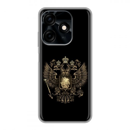 Дизайнерский силиконовый чехол для Tecno Spark 10C герб России золотой