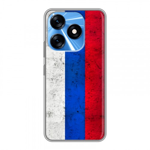 Дизайнерский силиконовый с усиленными углами чехол для Tecno Spark 10 Российский флаг