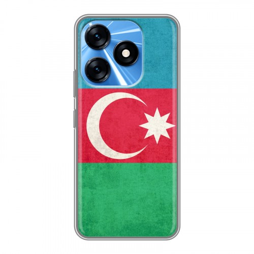 Дизайнерский силиконовый с усиленными углами чехол для Tecno Spark 10 Флаг Азербайджана