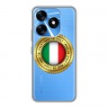 Полупрозрачный дизайнерский силиконовый с усиленными углами чехол для Tecno Spark 10 Флаг Италии
