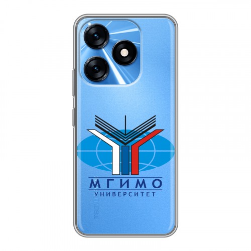 Дизайнерский силиконовый с усиленными углами чехол для Tecno Spark 10 Прозрачные Вузы Москвы