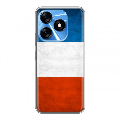 Дизайнерский силиконовый с усиленными углами чехол для Tecno Spark 10 Флаг Франции