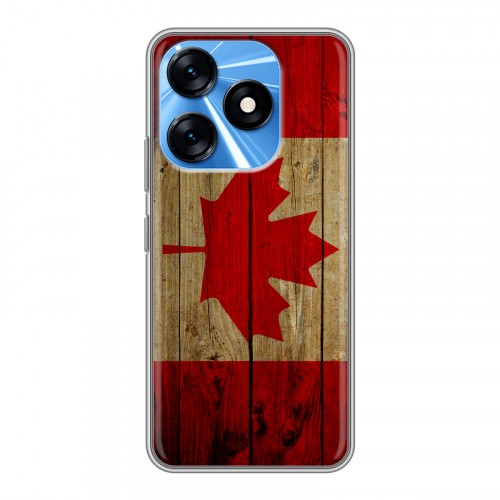 Дизайнерский силиконовый с усиленными углами чехол для Tecno Spark 10 Флаг Канады