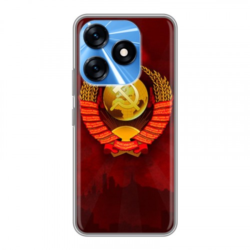 Дизайнерский силиконовый с усиленными углами чехол для Tecno Spark 10 Флаг СССР