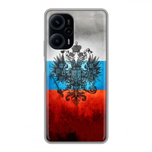 Дизайнерский силиконовый с усиленными углами чехол для XIaomi Poco F5 Российский флаг
