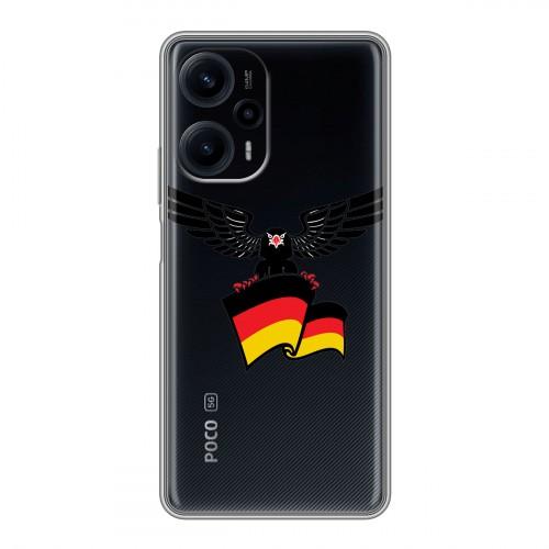 Полупрозрачный дизайнерский силиконовый чехол для XIaomi Poco F5 Флаг Германии