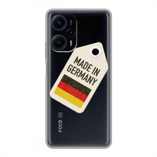 Полупрозрачный дизайнерский силиконовый чехол для XIaomi Poco F5 Флаг Германии