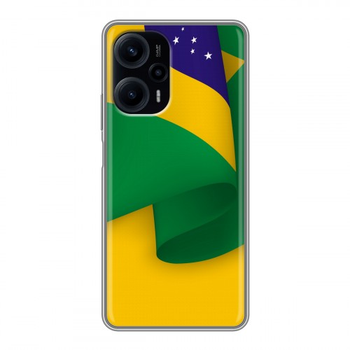 Дизайнерский силиконовый чехол для XIaomi Poco F5 Флаг Бразилии