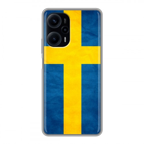 Дизайнерский силиконовый с усиленными углами чехол для XIaomi Poco F5 Флаг Швеции