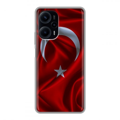 Дизайнерский силиконовый с усиленными углами чехол для XIaomi Poco F5 Флаг Турции