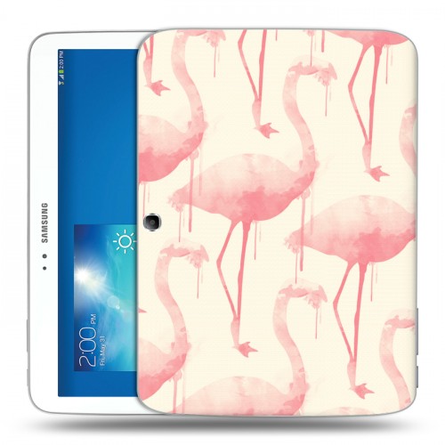 Дизайнерский силиконовый чехол для Samsung Galaxy Tab 3 10.1 Розовые фламинго