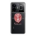 Полупрозрачный дизайнерский пластиковый чехол для Realme GT3 Символика льва
