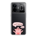 Полупрозрачный дизайнерский пластиковый чехол для Realme GT3 Прозрачные свинки